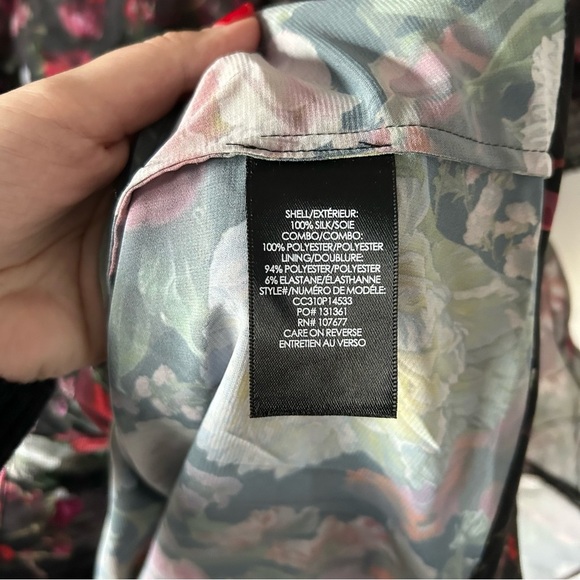 Alice + Olivia Sheer Floral Mini Dress - Black and Pink - Picture 7 of 12